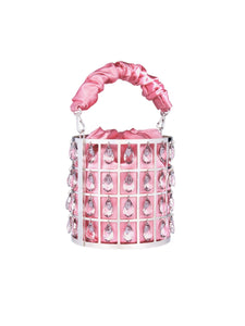 HERTROVE-Artisanal Metal Statement Clutch – Pink
