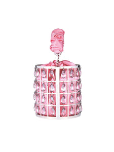 HERTROVE-Artisanal Metal Statement Clutch – Pink