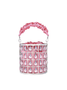 HERTROVE-Artisanal Metal Statement Clutch – Pink
