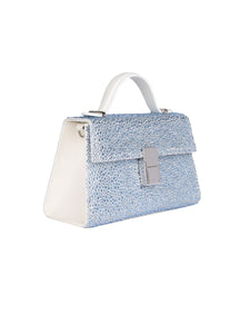 HERTROVE-Blue Nappa Statement Clutch with Single Compartment Interior