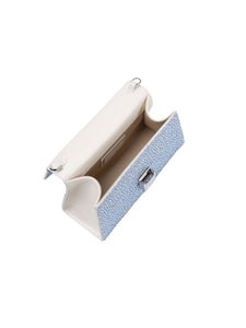 HERTROVE-Blue Nappa Statement Clutch with Single Compartment Interior
