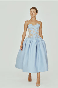 mikado midi dress Halfpenny London Strapless Pleated Mikado Midi Dress - Women - Ivory Dresses