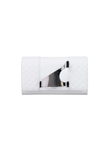 HerPorte-White Eiffel Matelass√© Clutch