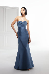 HerTrove-Strapless fine Italian mikado mermaid gown