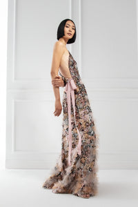 HerTrove-One-shoulder asymmetical neckline sheath gown