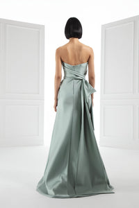 HerTrove-Fit and flare strapless gown in fine Italian mikado
