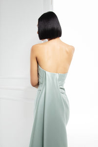 HerTrove-Strapless fitted fine Italian mikado gown