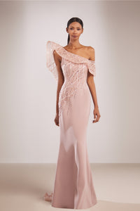 Her Trove-Ruffled neckline one shoulder dress