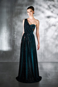 corset dress one shoulder Cinderella Divine -7448 One Shoulder Corset Satin Sheath Dress