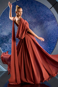 Her Trove-Draped bodice flowy dress