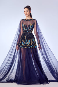 Her Trove-Beaded tulle gown