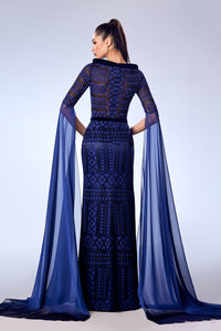 Her Trove-Lace gown with velvet details