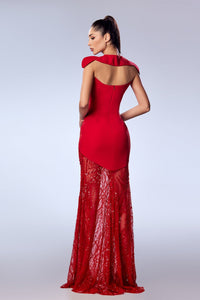 Her Trove-Sleeveless crepe dress with beadings
