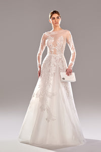Her Trove-Long sleeves dress on embroidered tulle