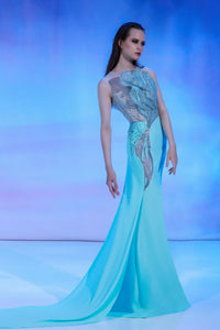 Her Trove-Mermaid gown featuring beaded bodice and train