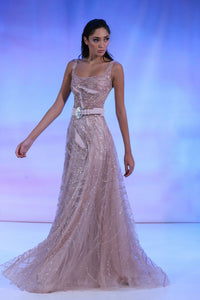 A line silhouette fully beaded dress