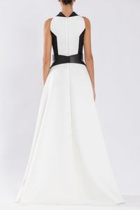 Her Trove - Sleeveless gown paired with bow belt