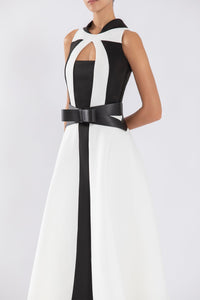Her Trove - Sleeveless gown paired with bow belt