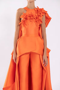 Her Trove - Mikado jumpsuit with overlapping peplum
