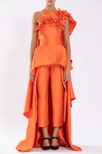 Her Trove - Mikado jumpsuit with overlapping peplum