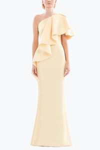 HerTrove-Ruffled Crepe Dress