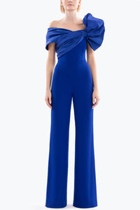 HerTrove-Draped Bow Jumpsuit