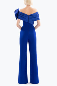 HerTrove-Draped Bow Jumpsuit