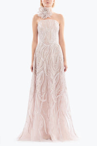 HerTrove-Embellished Strapless Gown