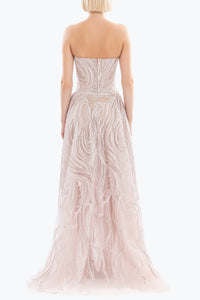 HerTrove-Embellished Strapless Gown