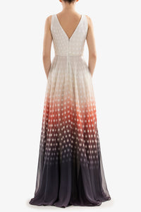 HerTrove-Deep V neckline dotted dress with cut-outs
