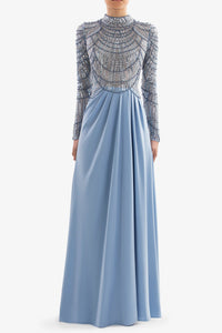 HerTrove-Embellished dress with pleated skirt

