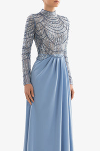 HerTrove-Embellished dress with pleated skirt

