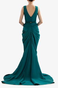 HerTrove-Draped taffeta dress




