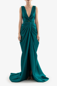 HerTrove-Draped taffeta dress




