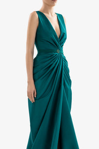 HerTrove-Draped taffeta dress




