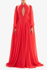 HerTrove-Crepe Georgette dress with cut-outs