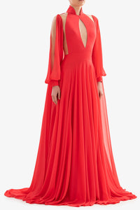 HerTrove-Crepe Georgette dress with cut-outs
