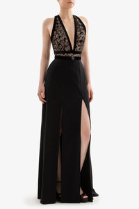 HerTrove-Lave bodice crepe dress