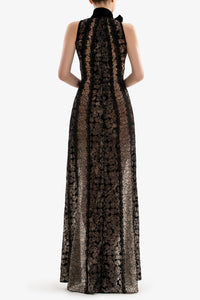 HerTrove-Sleeveless lace dress with band bow