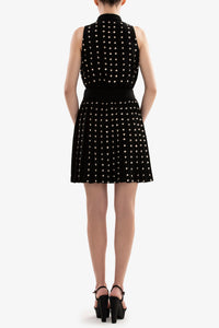 HerTrove-Beaded bodysuit and tennis skirt with shimmering sequins






