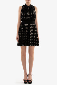 HerTrove-Beaded bodysuit and tennis skirt with shimmering sequins






