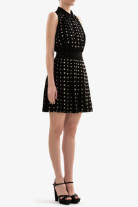 HerTrove-Beaded bodysuit and tennis skirt with shimmering sequins






