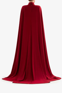 HerTrove-Jersey dress with a flowing cape