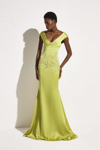 olive green mermaid dress Olive Satin Mermaid Prom Dresses Spaghetti Strap Pleated Bodice 24057 Olive / US12