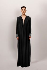 beaded georgette dress One-Shoulder Beaded Georgette Dress by georges hobeika Elilhaam