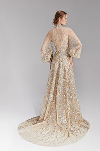 HerTrove-Fully embroidered tulle dress 