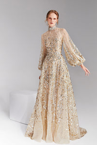 HerTrove-Fully embroidered tulle dress 