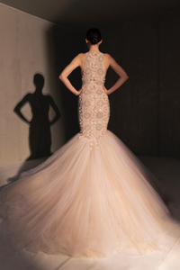 HerTrove-sleeveless embroidered gown