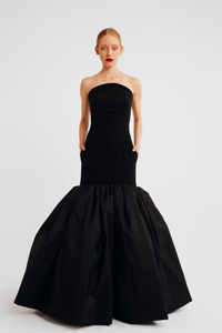 HerTrove-Fitted through hips strapless dress