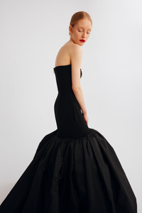 HerTrove-Fitted through hips strapless dress